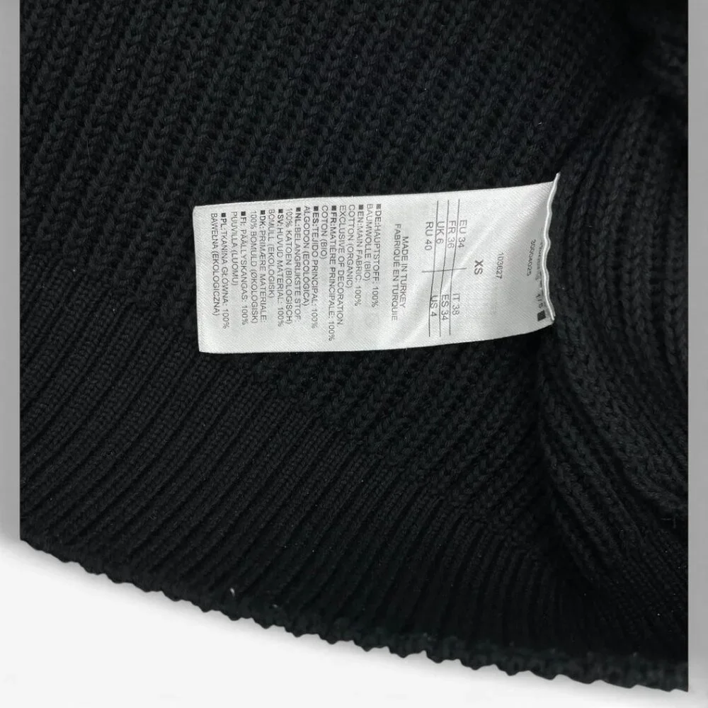 Armedangels Aylaa Sleeveless Sweater Ribbed Black Knit Vest Zip Collar Women XS - Picture 8 of 10